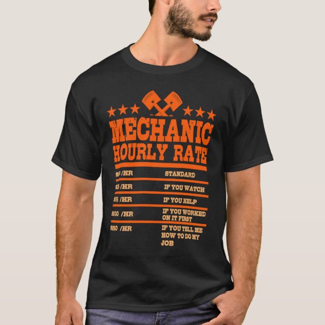 T-shirt Mechanic Hourly Car Mechanic Workshop Team (Devant)