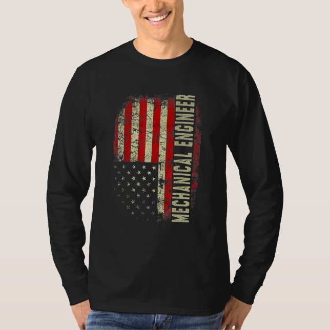 T-shirt Mechanical Engineer 4th July US Flag Patriotic Eng (Devant)