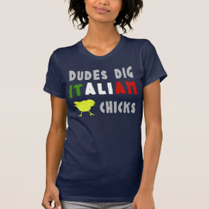 T-shirt Mecs adorent les filles italiennes T Shirt drôle p