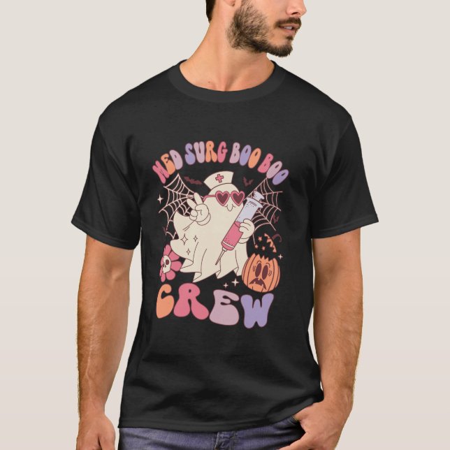 T-shirt Med Surg Boo Crew Ghost Nurse Halloween Femmes T S (Devant)