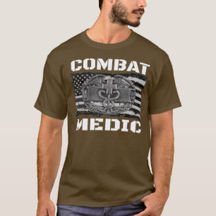 T-shirt Médaille de combat de l'ARMÉE US Tee Perfect Vé