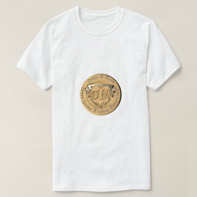 T-shirt Médaille d'or du 50e anniversaire du Mariage (Design devant)