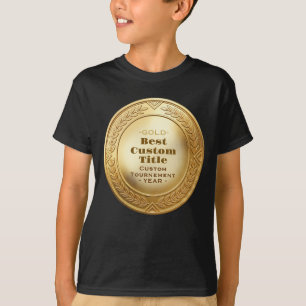 T-shirt Médaille d'or réaliste 3D personnalisable et modif