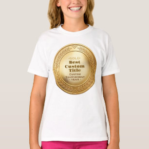 T-shirt Médaille d'or réaliste 3D personnalisable et modif