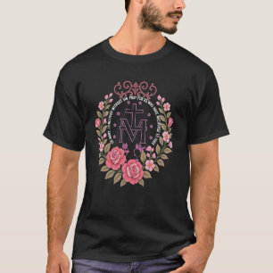 T-shirt Médaille miraculeuse florale dévotion catholique m