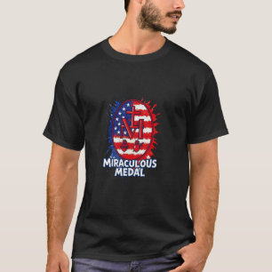 T-shirt Médaille Miraculeuse Mariale Notre Dame Américaine