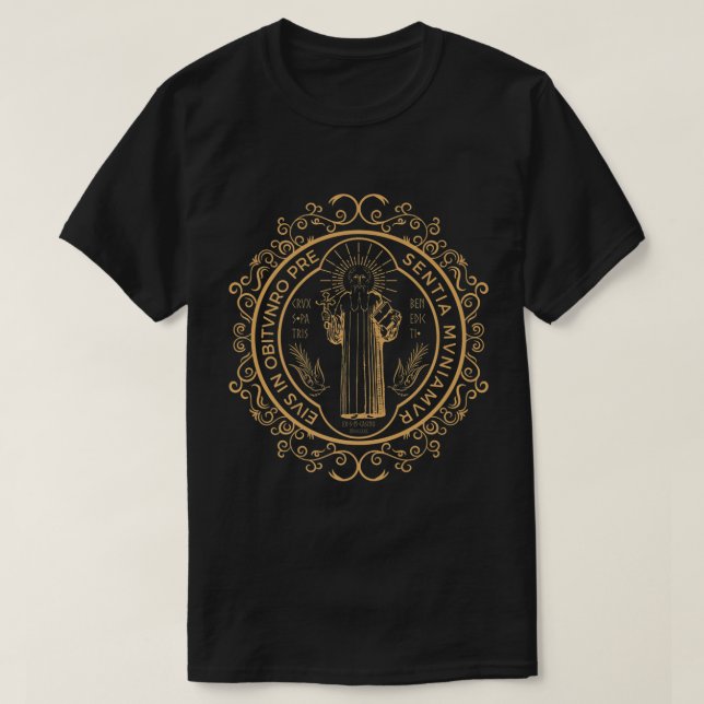 T-shirt Médaille Saint Benoît Christian Premium (Design devant)