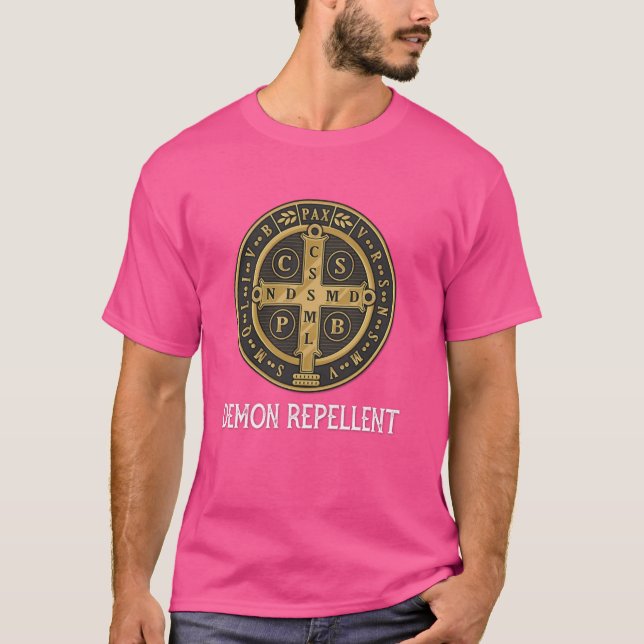 T-shirt Médaille Saint-Benoît Traditionnel Latin catholiqu (Devant)