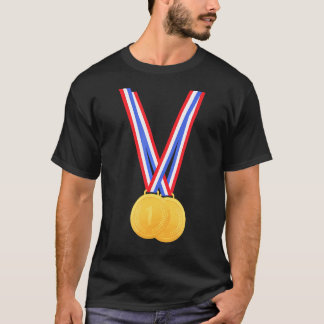T-shirt Médailles D'Or Drôle Pour Les Gagnants Et Les Cham