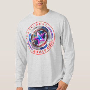 T-shirt Médaillon d'aile/timbre à double face Harris-Walz