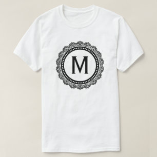 T-shirt Médaillon noir et blanc personnalisé