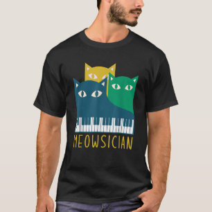 T-shirt Médecin Amoureux des chats Musicien Musique Clavie