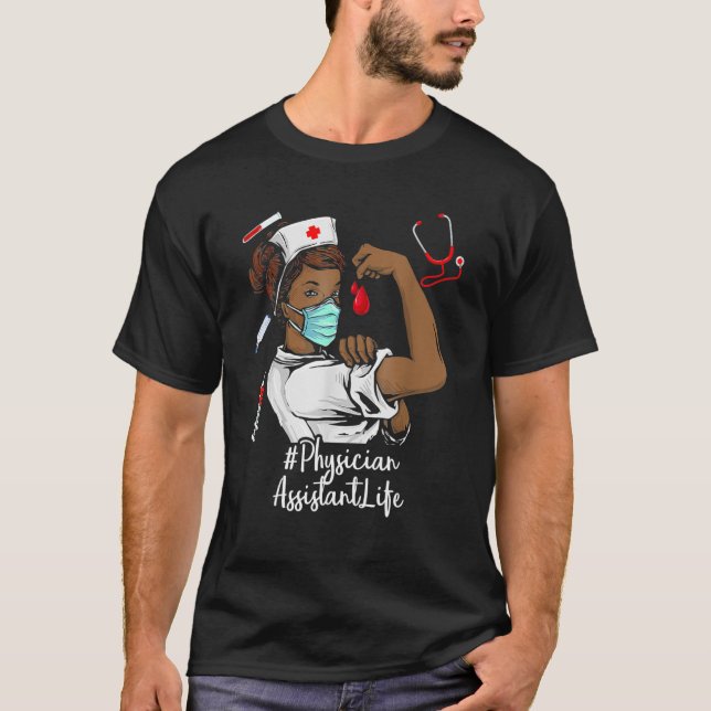 T-shirt Médecin Assistant Infirmière noire Histoire noire  (Devant)