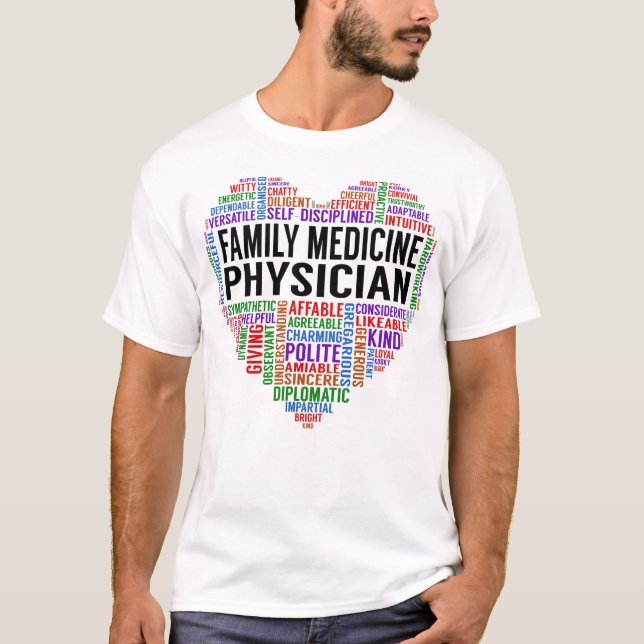 T-shirt Médecin de famille Coeur (Devant)