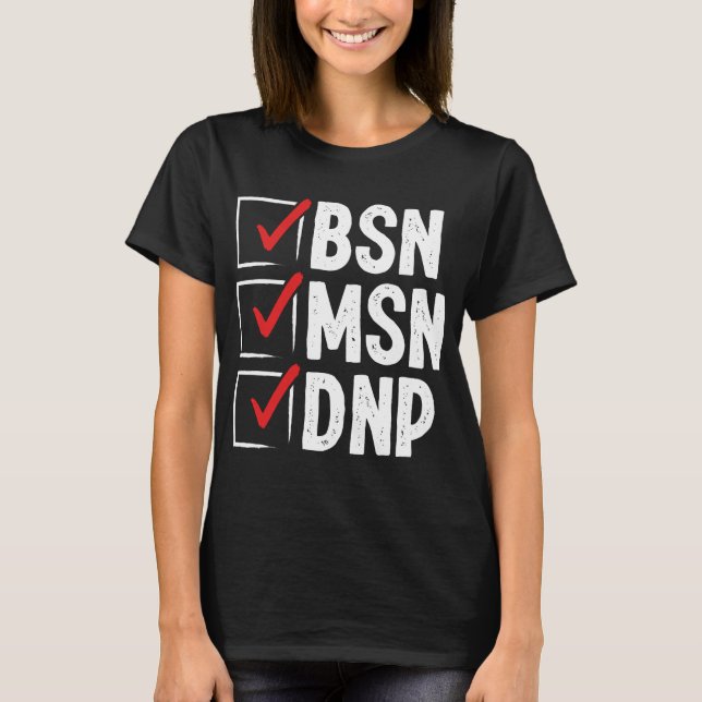 T-shirt Médecin DNP MSN BSN DNP Infirmière DNP Degré DNP (Devant)