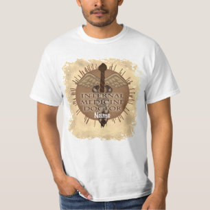 T-shirt médecin en médecine interne Caduceus