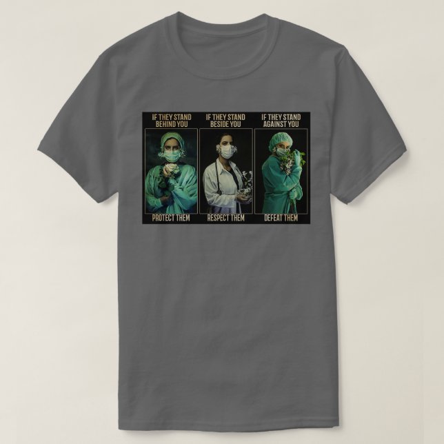 T-shirt Médecin s'ils se tiennent derrière vous les protég (Design devant)