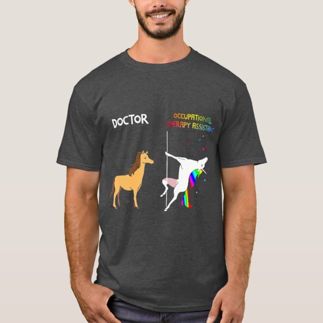 T-shirt Médecin Vs Assistant en ergothérapie Unicorn (Devant)