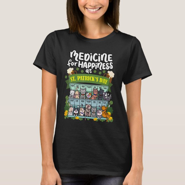 T-shirt Médecine du bonheur à St Patrick's Day Clowde (Devant)
