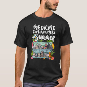 T-shirt Médecine Du Bonheur En Été Jours De Semaine Chat