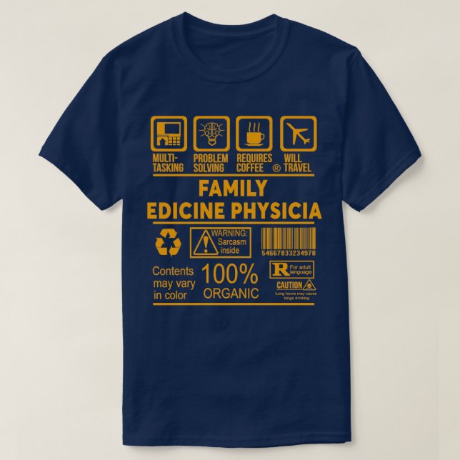 T-SHIRT MÉDECINE FAMILIALE PHYSICIENNE NICE DESIGN 2017 5 (Design devant)