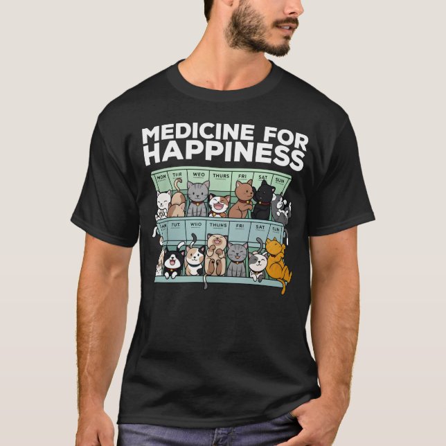 T-shirt Médecine Pour Le Bonheur Bien-Être Mental Positif (Devant)