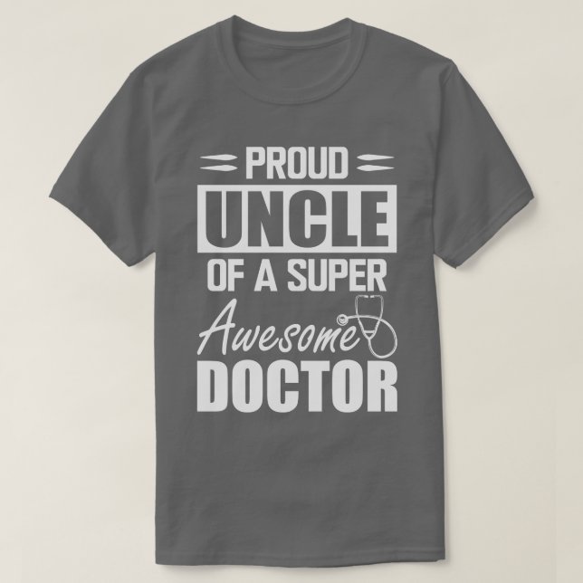 T-shirt Médecins Oncle Fière oncle d'un docteur super géni (Design devant)