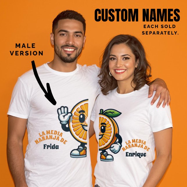 T-shirt Media Naranja Custom Spanish (Version Homme) (Media Naranja Custom Spanish (Male Version) T-Shirt.)