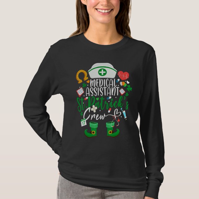 T-shirt Medical Assistant St Patrick's Day Nurse Crew Fami (Devant)