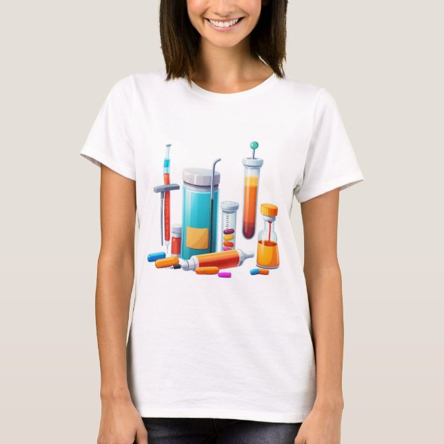 T-shirt Medical Tools Cartoon Tee (Devant)