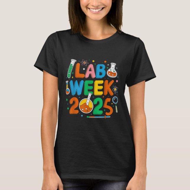 T-shirt Médicale Lab Scientist Retro Lab Week 2025 Phlebot (Devant)