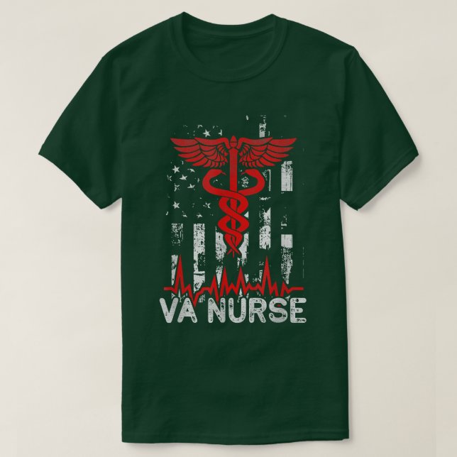 T-shirt Médicale travailleur américain Drapeau VA  (Design devant)