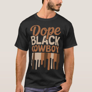 T-shirt Médicament Cow-boy noir Mélanine Africain Rodéo Mo