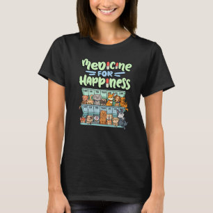 T-shirt médicament pour le bonheur boîte de pilule animaux