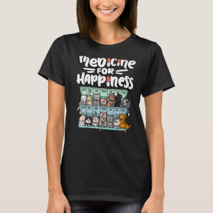 T-shirt médicament pour le bonheur boîte de pilule animaux