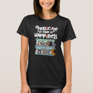 T-shirt médicament pour le bonheur boîte de pilule animaux