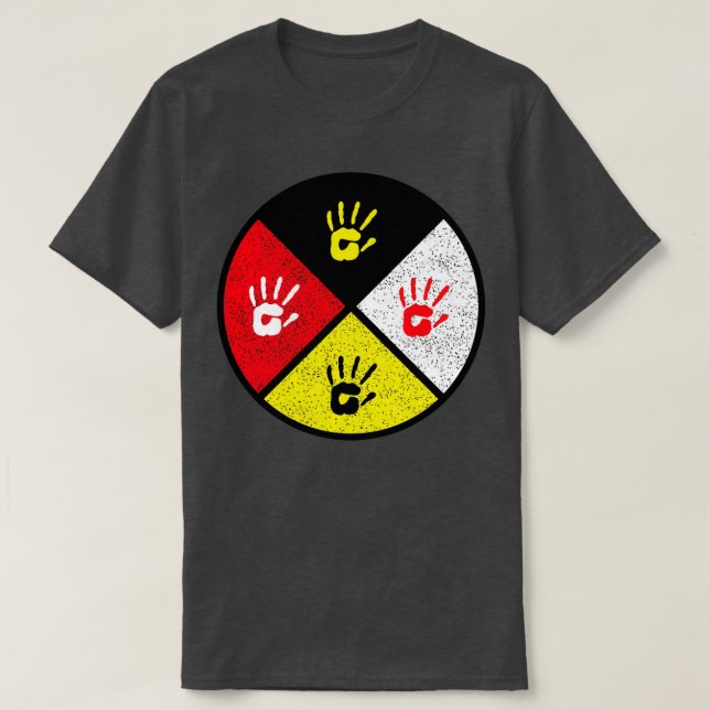 T-shirt medicine wheel Red Hand  (Design devant)
