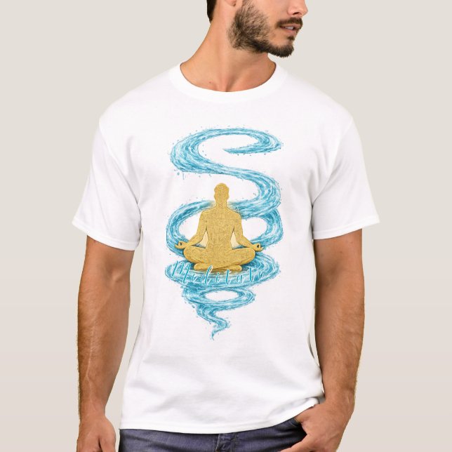 T-shirt Meditate Ocean Sand Mindfulness (Devant)