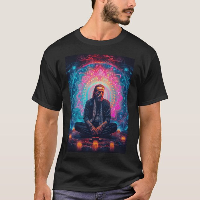 T-shirt Méditation à trois points d'Alan Watts, psychédéli (Devant)
