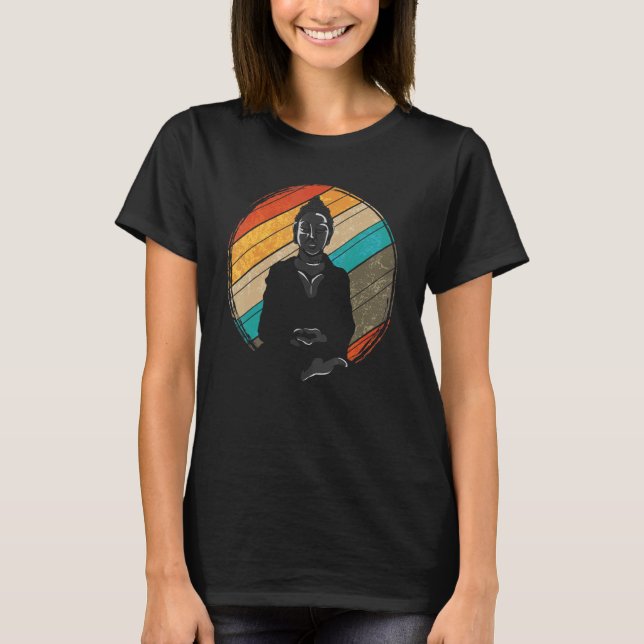T-shirt Méditation bouddhiste Zen Rétro B (Devant)