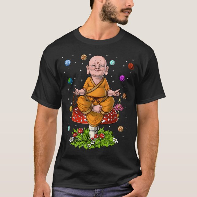 T-shirt Méditation champignon Bouddha (Devant)