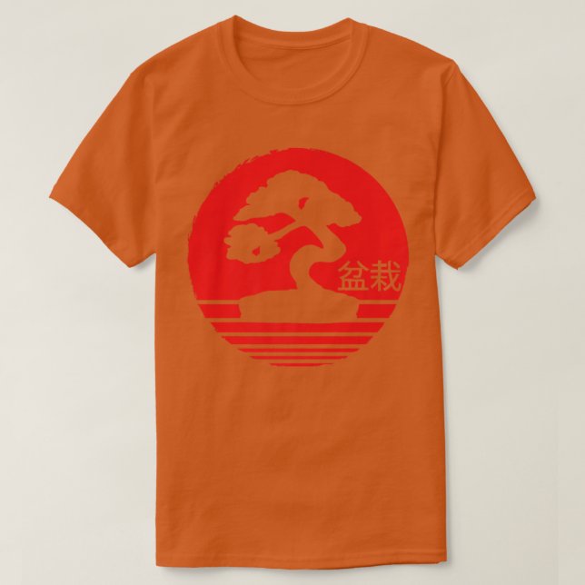 T-shirt Méditation de Bonsai Kanji Japon (Design devant)