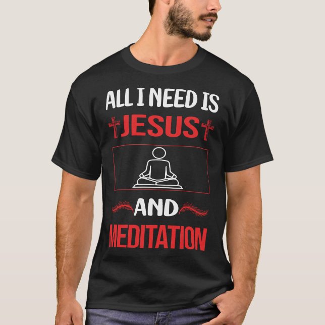 T-shirt Méditation de Jésus drôle Méditer Mindful (Devant)