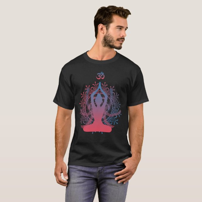 T-shirt Méditation de mandala de Chakra (Devant entier)