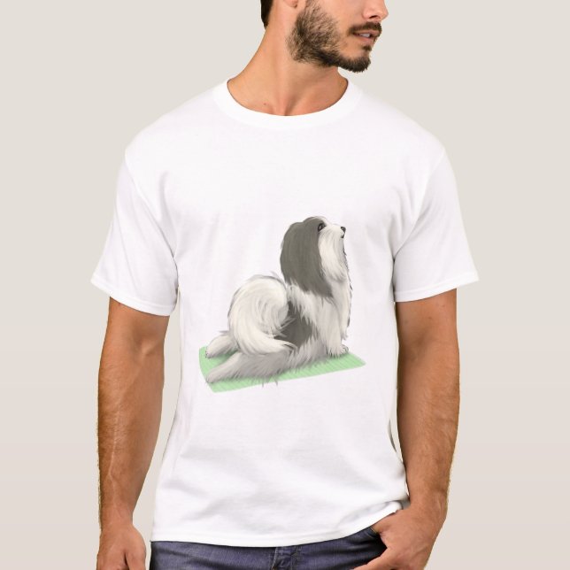 T-shirt Méditation de Pose de Yoga de Chien Havanais Exer  (Devant)