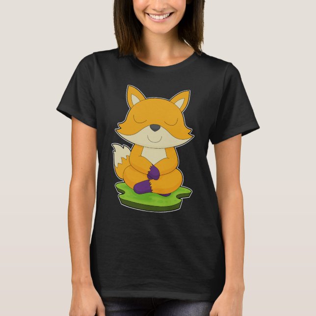 T-shirt Méditation de remise en forme Fox Yoga (Devant)
