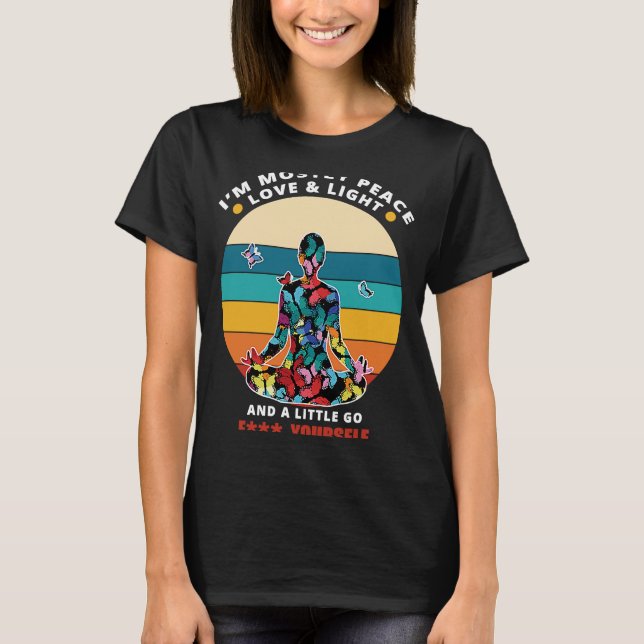 T-shirt Méditation de Yoga Je suis principalement Peace Lo (Devant)