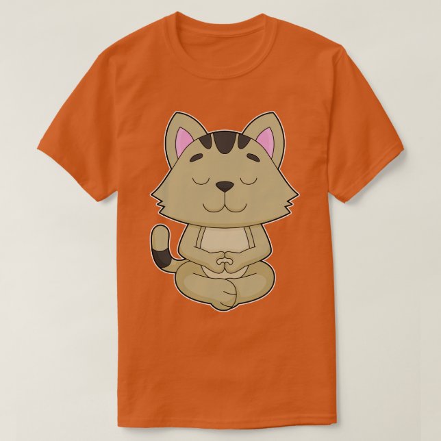 T-shirt Méditation du yoga chat (Design devant)