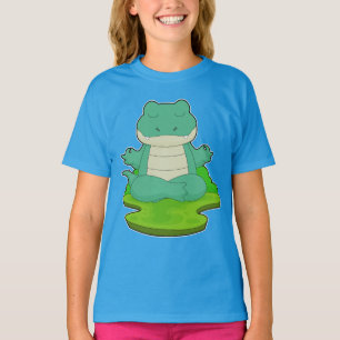 T-shirt Méditation du yoga crocodile