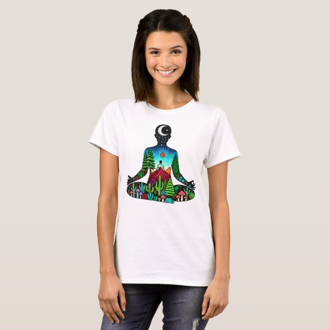 T-shirt méditation et yoga (Devant entier)